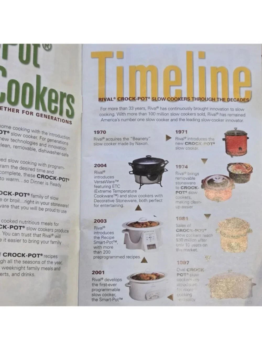 Rival Crock Pot Recipes For Every Occasion Cookbook Booklet 2005 Crockpot